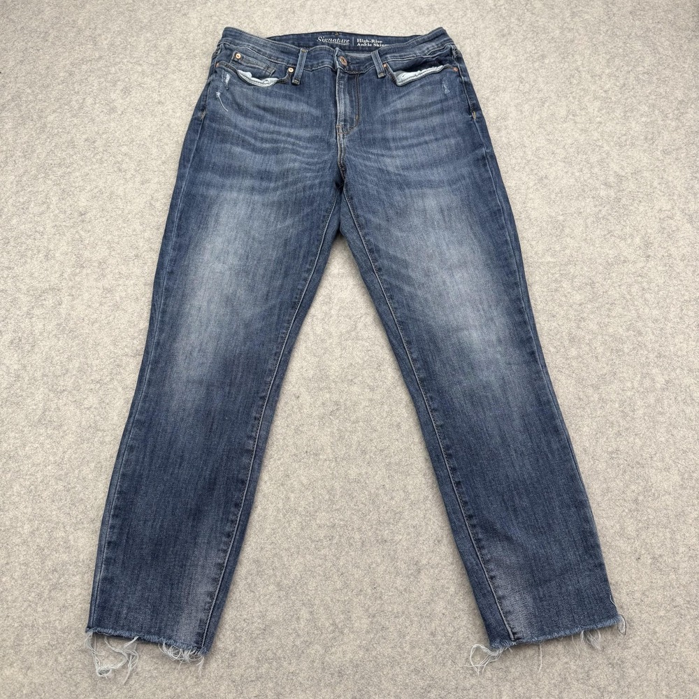 Signature Levi Strauss High-Rise Ankle Skinny Jeans Womens 6 (29x25) Blue